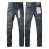 New Fashion Jeans Men streetwear Classic style Black Distressed Streetwear High Stretch Skinny Button Fly Ripped Trousers Brand