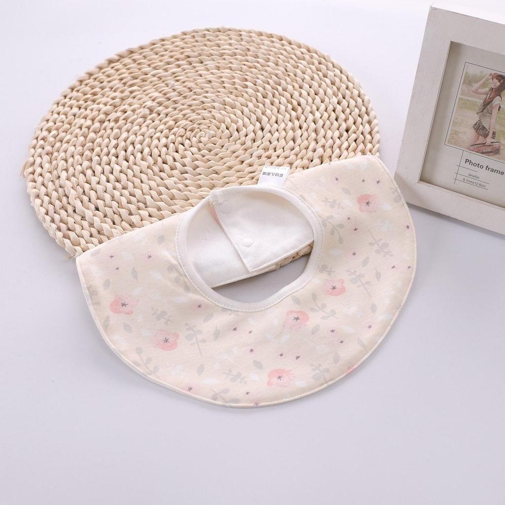 Cotton Muslin Baby Drool Bibs Soft Breathable Bandana Newborn Neck Bib Soft Cartoon Print Toddler Feeding Bibs for  Boy Girl