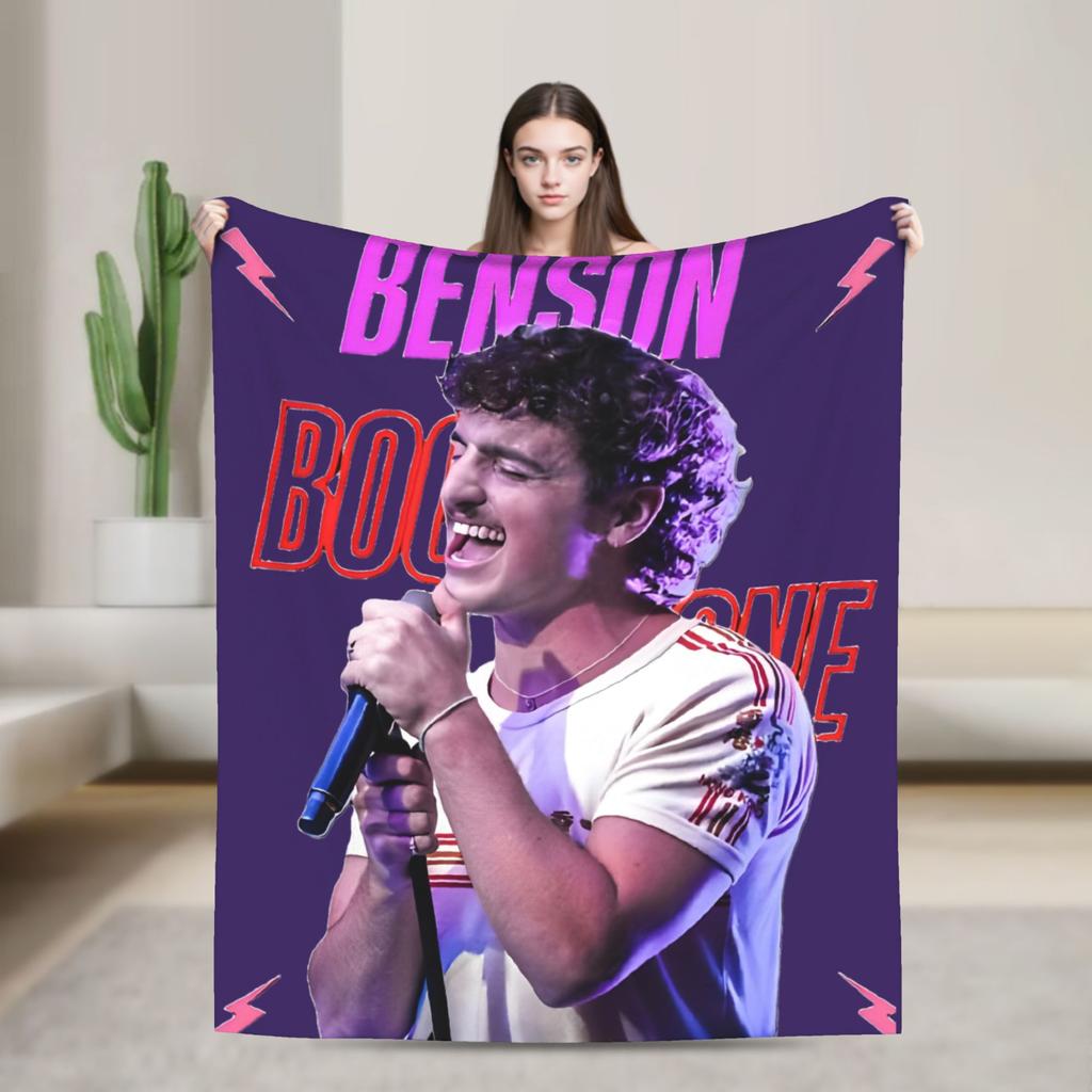Benson Boone Vintage Style Blankets  Plush Funny Warm Throw Blankets for Bed Sofa Autumn/Winter