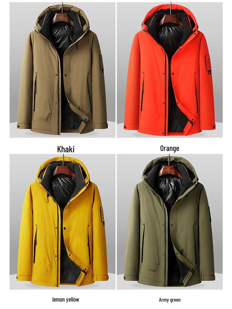 Men's Winter Waterproof Down Jacket: Fashionable, Lightweight, Luxury Outdoor Workwear for Mountaineering & Casual Wear