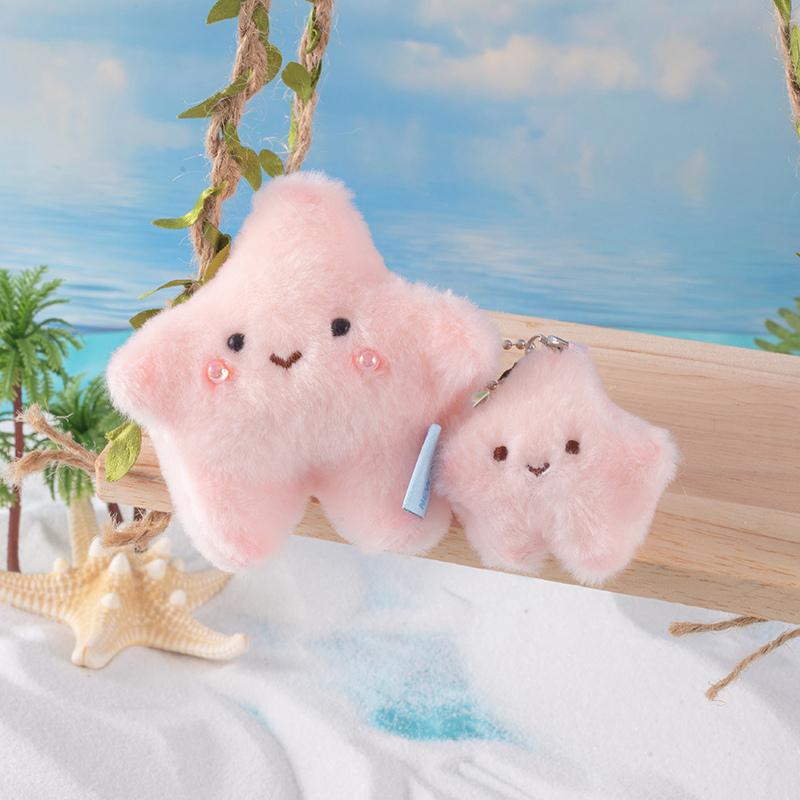 Kawaii Mom Baby Animal Plush Doll Pendant Cute Octopus Starfish Clownfish Dolphin Killer Whale Turtle Shark Seal Keychain Decor