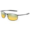 Lunettes de soleil photochromiques polarisées pour hommes Lunettes carrées en métal pour hommes Lunettes de soleil de conduite UV400 Lunettes de cyclisme pour sports de plein air