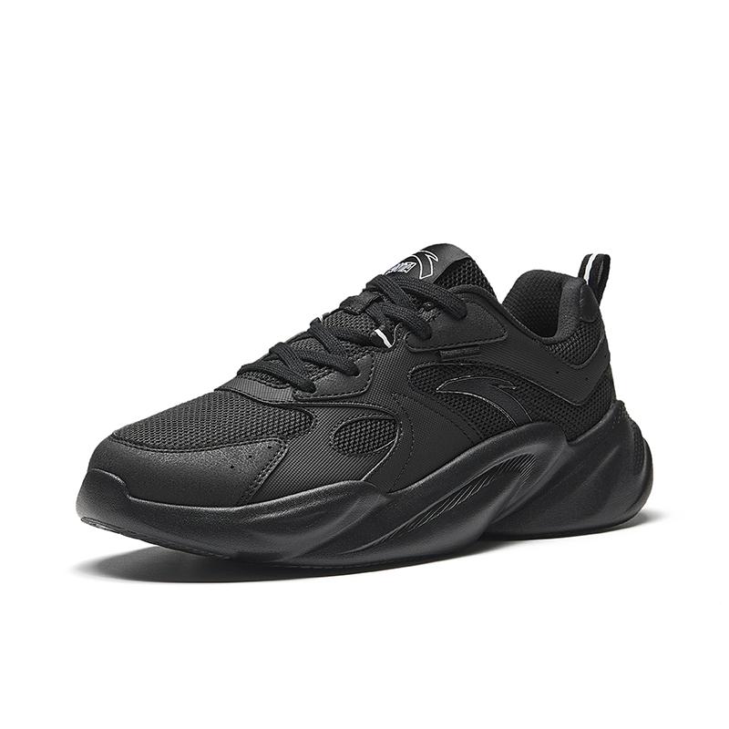 New Anta Slip Resistant And Breathable Coverage Low Top Casual Shoes Men's Basic Black 912528802Q-4
