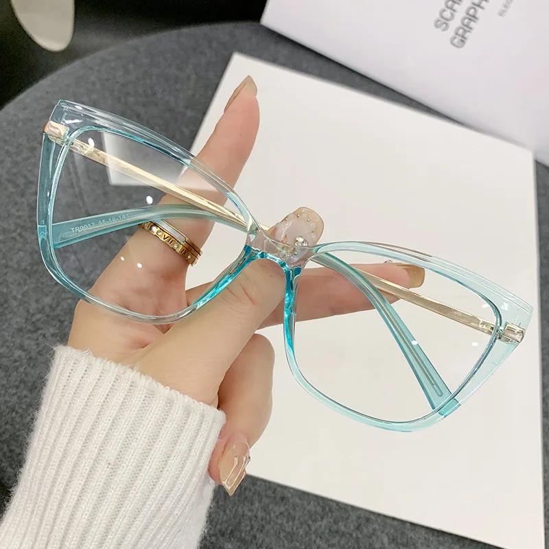 Fashion Cat Eye Glasses Gradient Color Retro Anti Blue Light Glasses Optical Eyeglasses Butterfly Frame Computer Eye Glasses