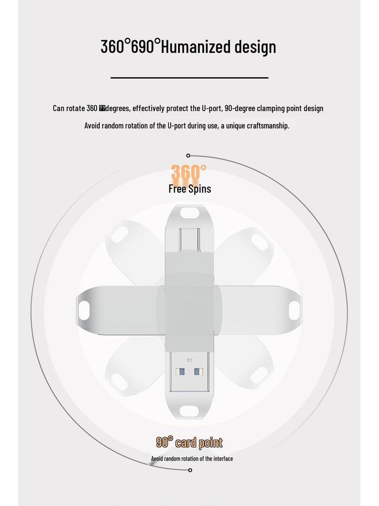 256GB Hochgeschwindigkeits-Dreh-USB-Stick: Dual-Use Typ-C, Metalldesign für Telefon & Computer