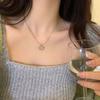 Fashion Zinc Alloy Color Hollow Water Drop Pendant Necklaces for Women Men Simple Geometric Clavicle Chain Choker Necklaces Zircon