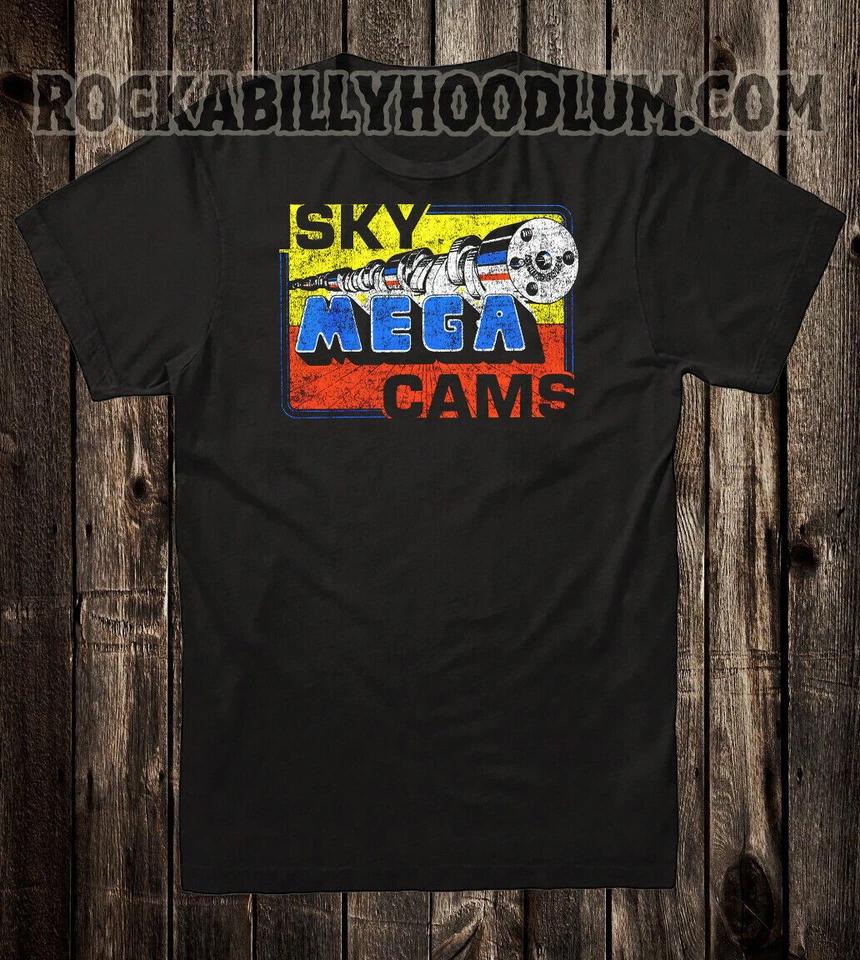 Retro Hot Rod Tee T Shirt Drag Race Crane Speed Shop Isky Iskenderian Mega Cams S