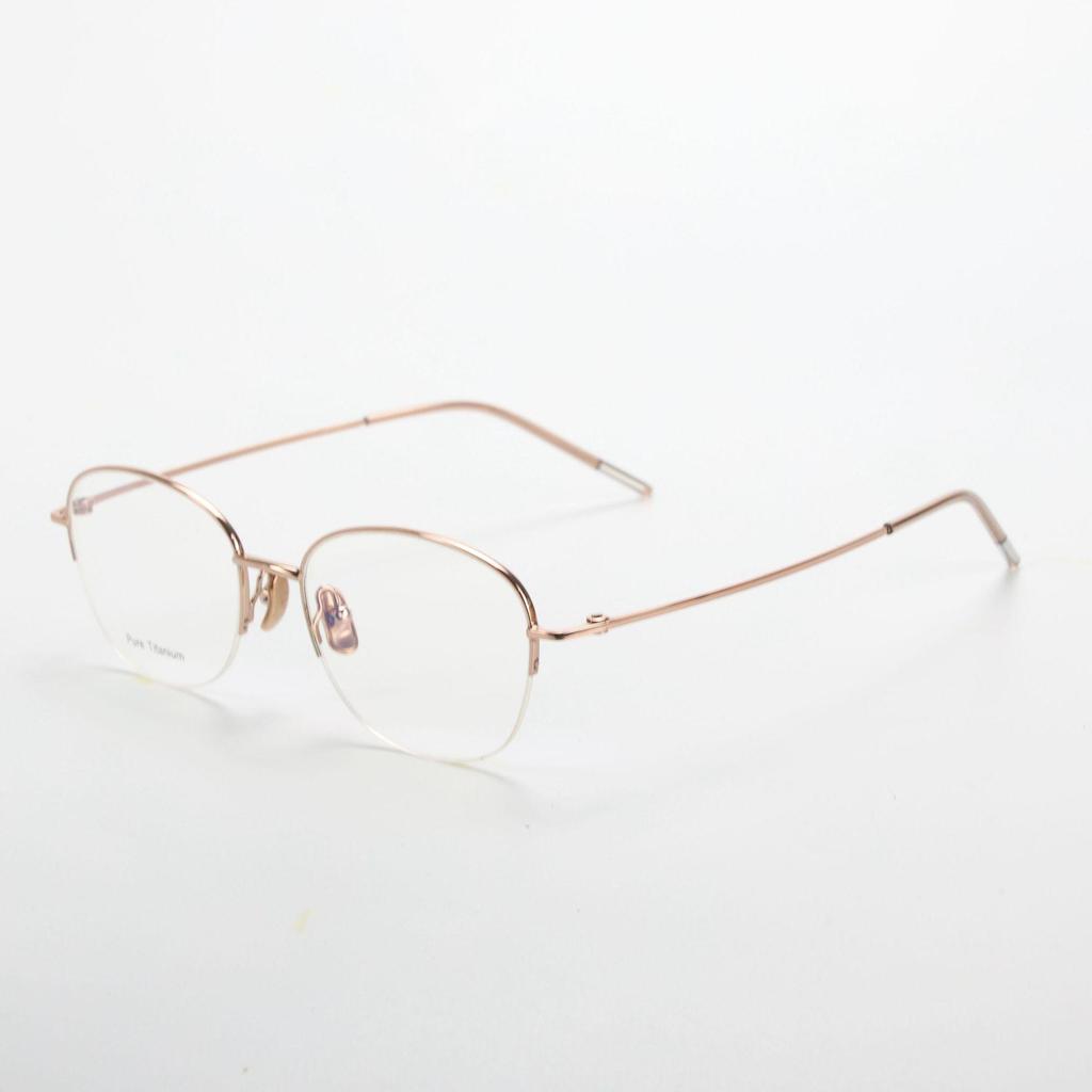 M6716S Unisex Retro Semi-Rimless Pure Titanium Eyeglass Frame - Prescription-Ready