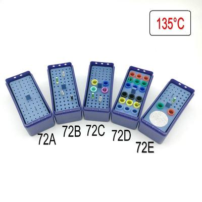 1ks 72 otvorů Dentální autoklávovatelný endo box pro frézu, výstružník a hroty gutaperča Endodontický box Endo držák zubní nástroj