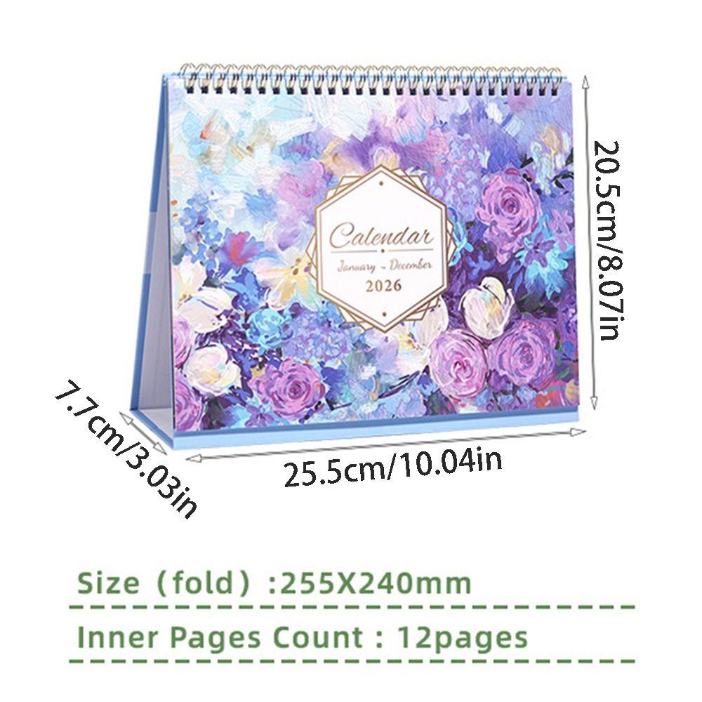 Creative 2026 Desktop Calendar Thick Paper Annual Schedule Organizer  School Office Supplies