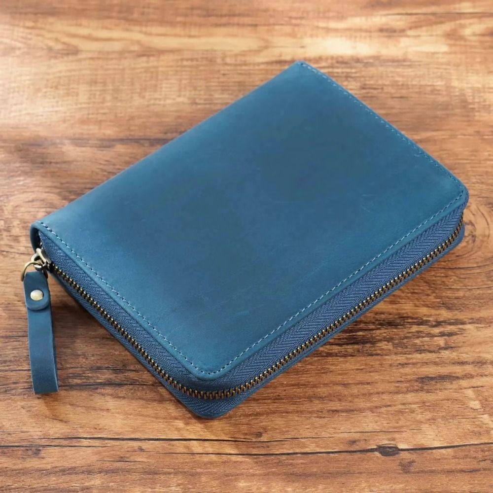 Leather 5-Slot Pen Bag Creative Diary Stationery 2025 Zipper Wrap for Hobonichi/ Stalogy/ Midori