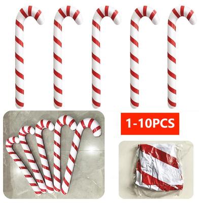 1-10PCS Canne de Noël Gonflable 90CM Géante Noël Père Noël Canne Ballon Décoration Fête Nouvel An 2025
