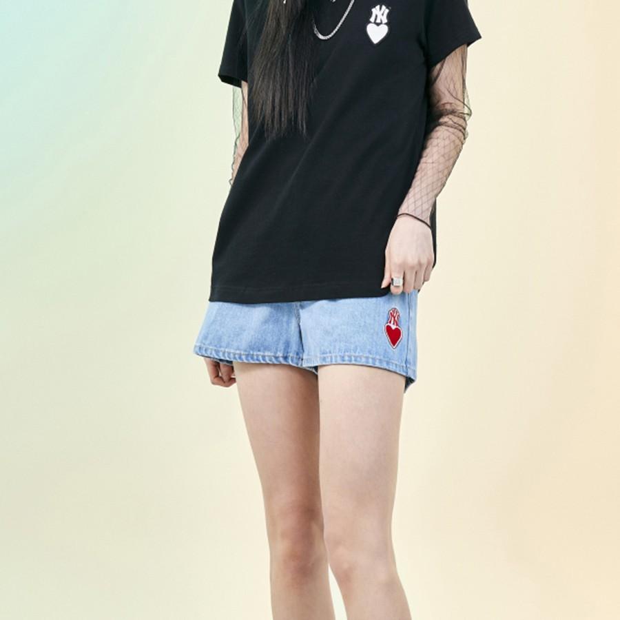 New MLB New York Yankees Denim Shorts Women's Blue 3FDPH5023-50BLL