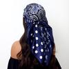 Fashion Square Silk Scarf Women Headband 90*90cm Print Neck Scarfs Office Hair Band Hand Kerchief Female Bandana Headwear