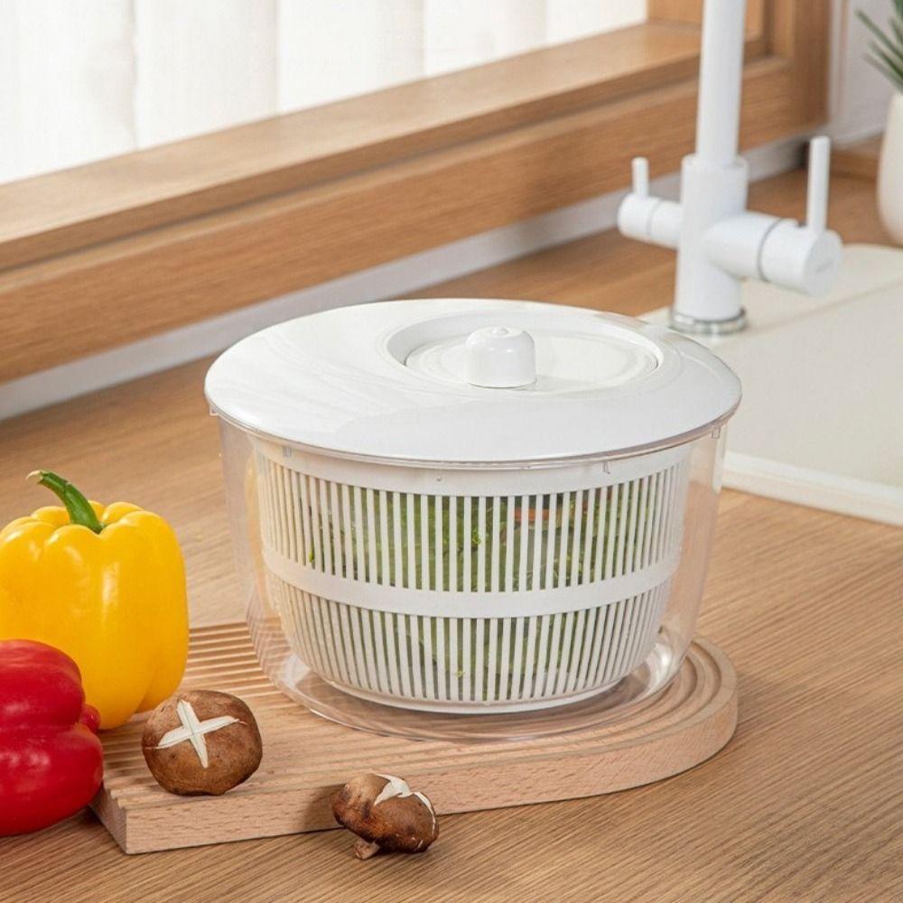 Plastic Manual Salad Spinner Large Capacity Lettuce Spinner Vegetable Washer Dryer  Fruit Drying