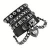 Fashion Punk Style PU Leather Bracelet Bracelets Bracelets Music Festival Rock Accessories for Holiday Birthday Gift