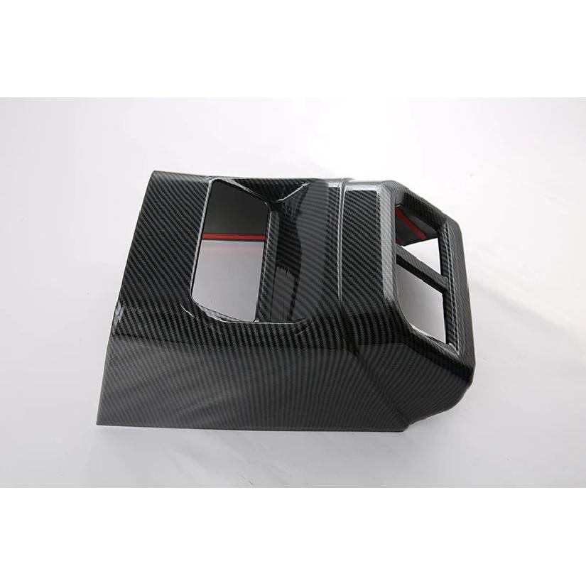 For Ford Ranger  2024 Car Accessories Carbon Fiber Style Armrest Box Rear Air Vent Frame Trim Cover