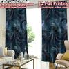2D FLAT PRINTING 2pcs Curtains (Without Rod) Sea Monster Fury Light Filtering Popular Curtains Durable 100% Polyester Fabric