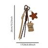 Cute Cartoon Coffee Cup Bag Charm Creative Personalized Keyring Vintage Braided Rope Keychain Backpack Pendant Gifts