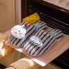 Warm edge cute fun cartoon kitten fish pattern striped slippers home warm cute indoor non-slip cotton slippers women