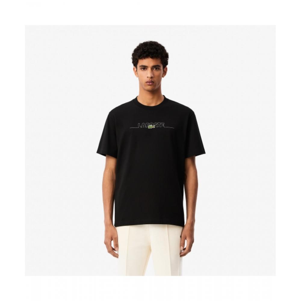 

LacoSTe Men S Mif LeTTering STiTch ShorT Sleeve T ShirT [black] 004