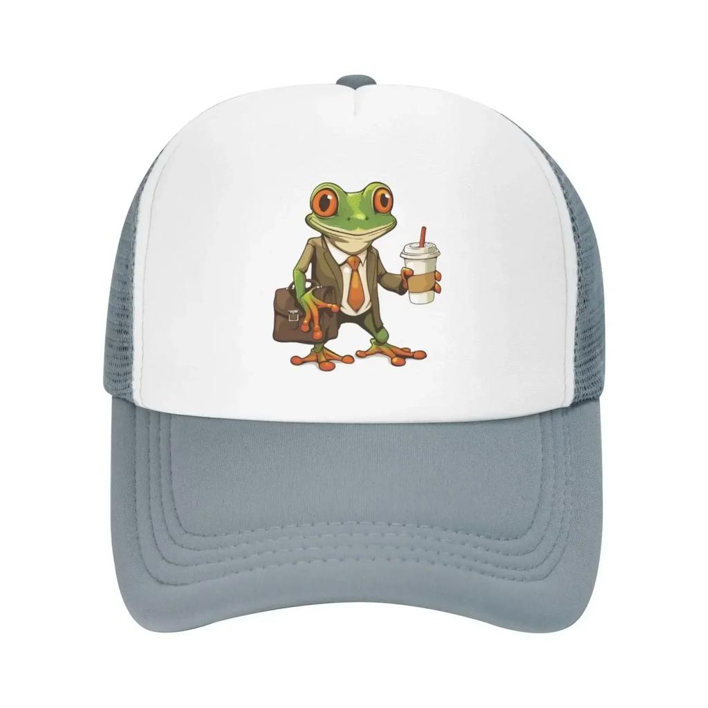Mesh Dad Hat Adjustable Washed Cool Tree Frog Coffee Baseball Dad Cap Funny Distressed Ball Trucker Cap for Women Unisex Unisex