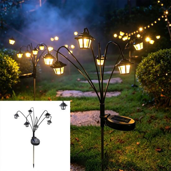 Holiday Party String Lights Halloween Solar Garden Lights, Decorative Ghost Pumpkin Witch Hat Automatic Charging Lamps IP54 Waterproof Outdoor
