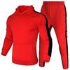 Mens Sporty Stripe Hoodie Pants Set Casual Two-Piece Outfit Gym Running