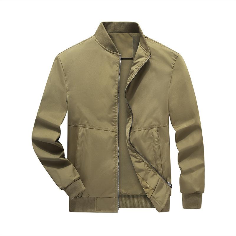 

Мужская куртка весна-осень тренд бейсбольный воротник повседневная куртка красивая универсальная мужская одежда XXXXL хаки