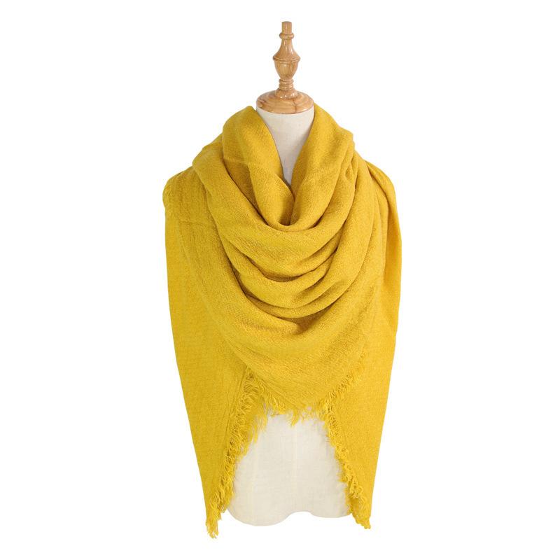 Sciarpa Quadrata Morbida da Donna 140cm Tinta Unita Invernale Caldo Scialle Hijab Coperta Avvolgente Pashmina Fazzoletto da Collo Écharpe Bufanda Sciarpe