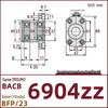 Double-Cut Flange Circlip Bearing Housing, Aluminum Alloy, BACB6800ZZ BFP23.