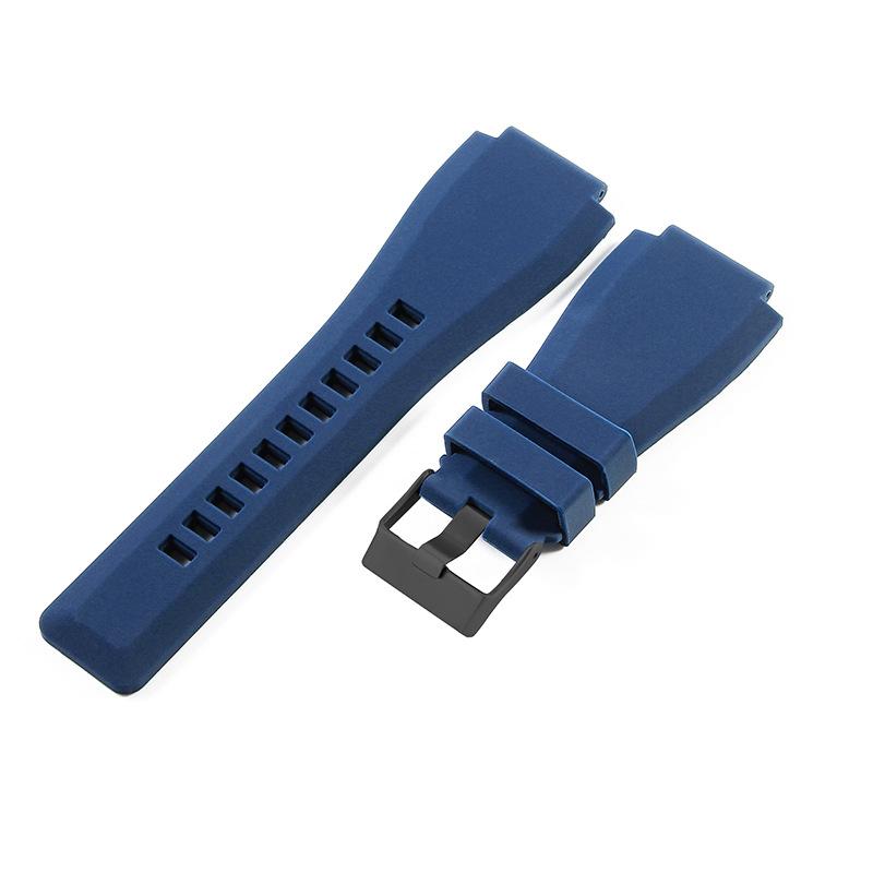 Pin Buckle Rubber Watch Strap for Men and Women Bell Ross BR01 24mm Waterproof Silicone Strap