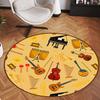 Music Round Area Rug,  Colored Piano Keys Notes, Non-Slip Floor Mat Carpet for Bedroom Living Room Study Playing Classroom Decor