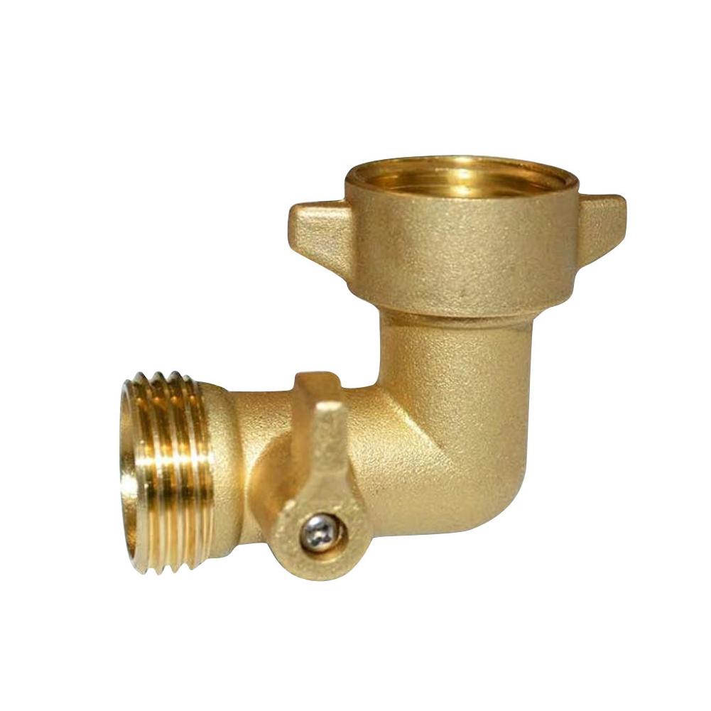 

Brass 90 Degree Hose Elbow Fitting 3/4 Garden Water Hose Adapter with Manual On/Off Valve for Reliable Flow Adjustment