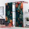 2D FLAT PRINTING 2pcs Curtains (Without Rod) Koi Fish and Water Lilies Popular Print Curtains Versatile Durable Polyester