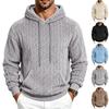 Men's Loose Double-sided Jacquard Plush Warm Outdoor Casual Versatile Hooded Pocket Hoodie for Autumn and Winter