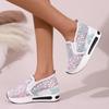 2025 New Women's Sneakers Floral Embroidery Mesh Sneakers for Women Slip On Casual Comfy Heeled Shoes Woman