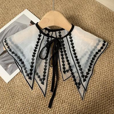 Süßer Aushöhlkragen Netz Rundhals Häkelschal Abnehmbarer Kragen Kleiderdekoration Schal Accessoires