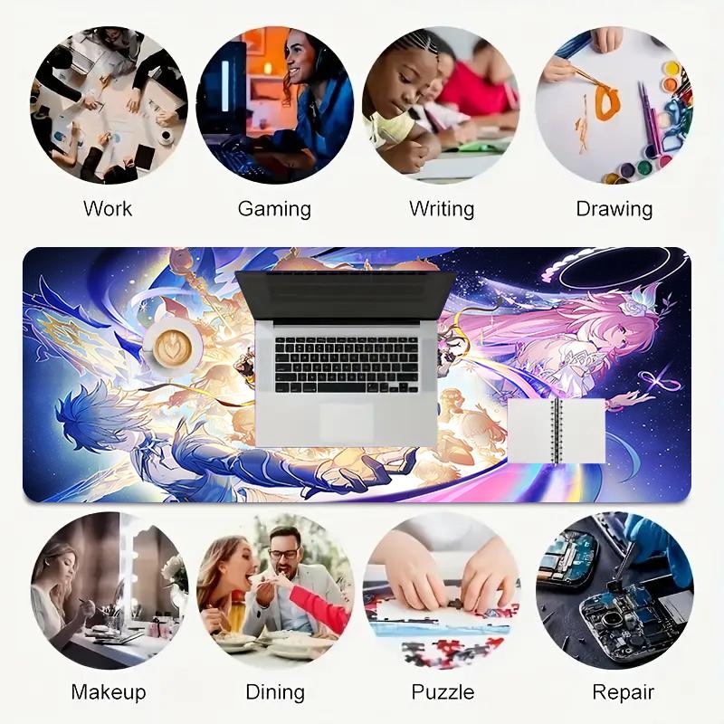 1Pc Fantasy Heroes Gaming Mouse Pad Keyboard Desk Mat Non-slip Rubber Lock Edge Waterproof Computer Mousepad for Office Home Decor S1750