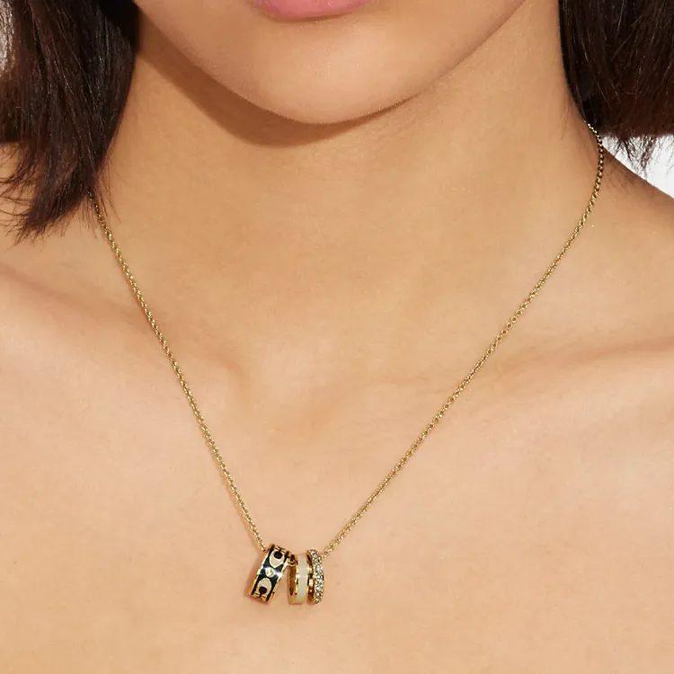 COACH Glass Enamel Brass Necklaces Women's CI905-CD