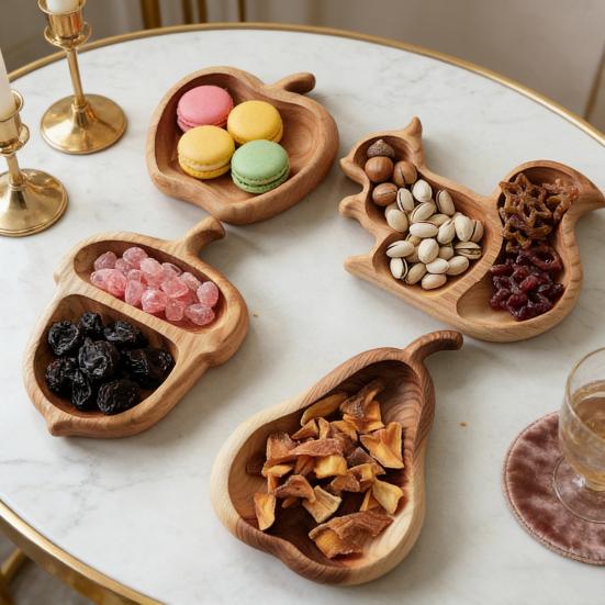 Wooden Snack Tray Cute Cheese Plate Small Appetizer Tray Serving Dish for Nuts Sausages Cupcakes Breadsticks Storage