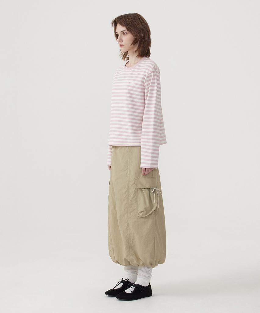 COVERNAT WOMAN Striped Long Sleeve Light Pink