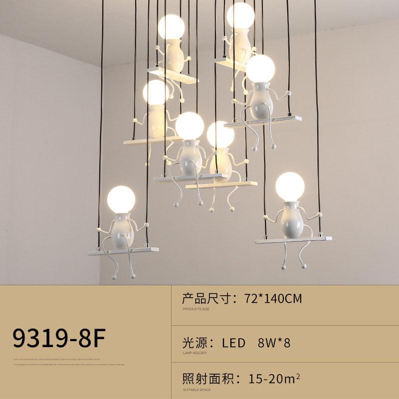 E27 Cartoon Little Man LED Pendant Lamp Creative Swing People Pendant Ceiling Lamp Kids Baby Children‘s Room Chandelier Decor