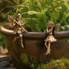 Kreative Topfpflanzen-Dekorationen 2 Stück/Set Blumentopf-Blumenfeen-Figuren, Retro-Harz-Schmetterlingsflügel-Dekorative Topf-Dekoration Statuen, Süße Hängende