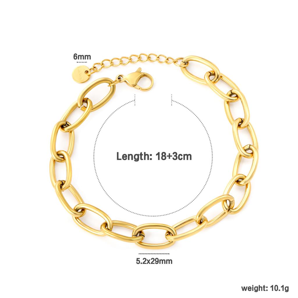Simple Geometric Chain Bracelet Fashion Creative Link Design High-End Jewelry for Women