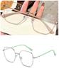 Korean Retro Metal Frame Square Row Men's and Women's Anti-blue Light/anti-radiation Glasses