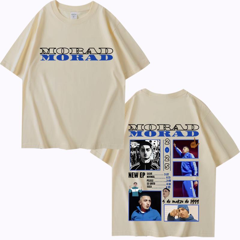 Rapper Morad MDLR 2025 Tour Merch Trička muži ženy Oversized 100% Bavlna Módní krátký rukáv Léto Unisex nadměrná velikost topy