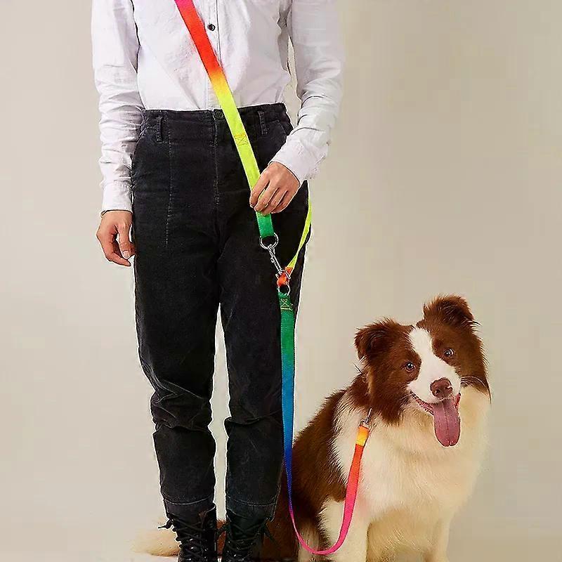 Nylon Soft Pet Dogs Chain Traction Rope Leads Free Hands Diagonally Dog Rope Explosion-proof Chain for Large DogsPet Leashes