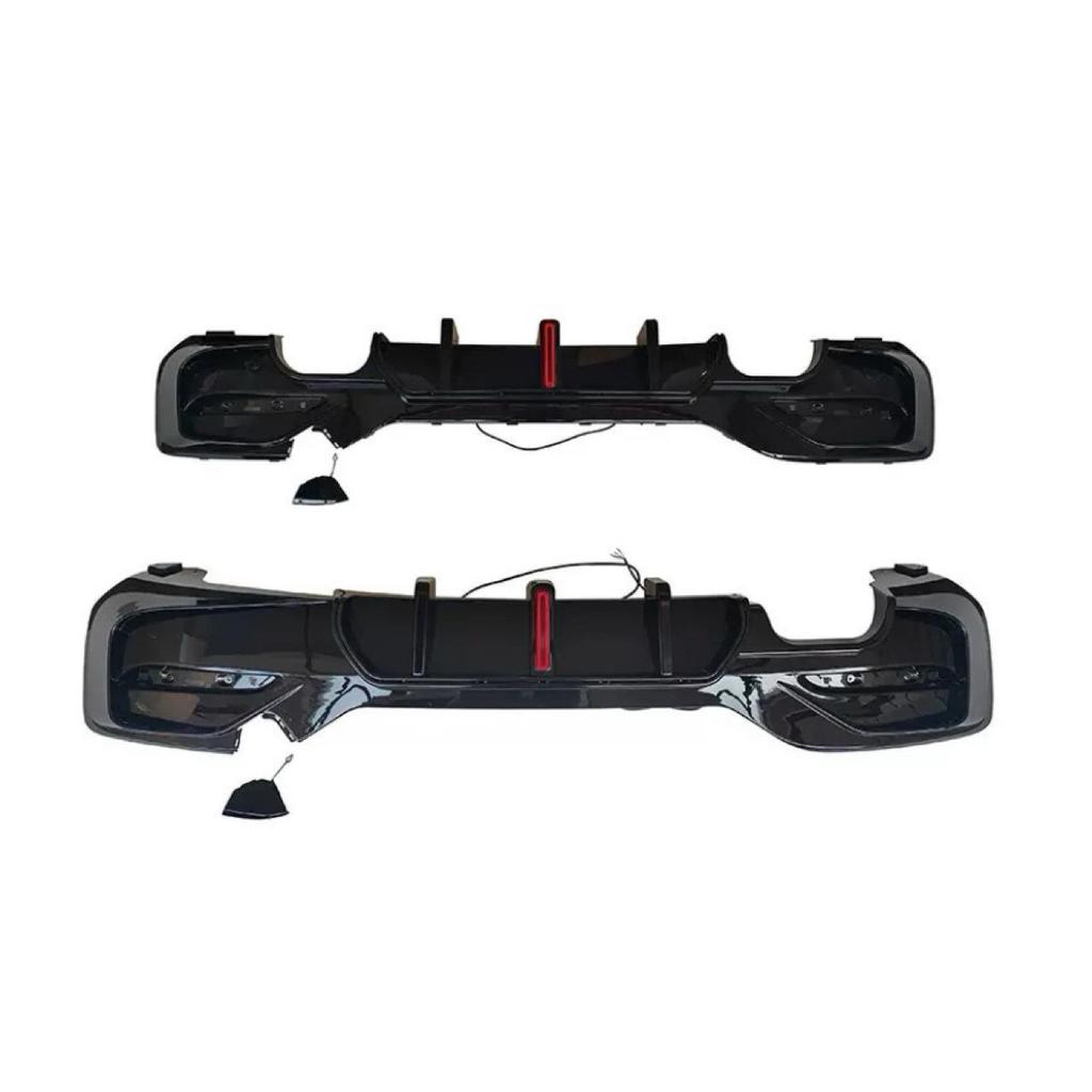 BMW 1 Series F20 LCI MP Style Carbon Fiber Dual Outlet Rear Diffuser with Lights