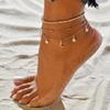 Bohemia Gold Color Snake Ankle Bracelet Set For Women Butterfly Key Lock Charm Anklet Chain On Leg Boho Jewelry Gift